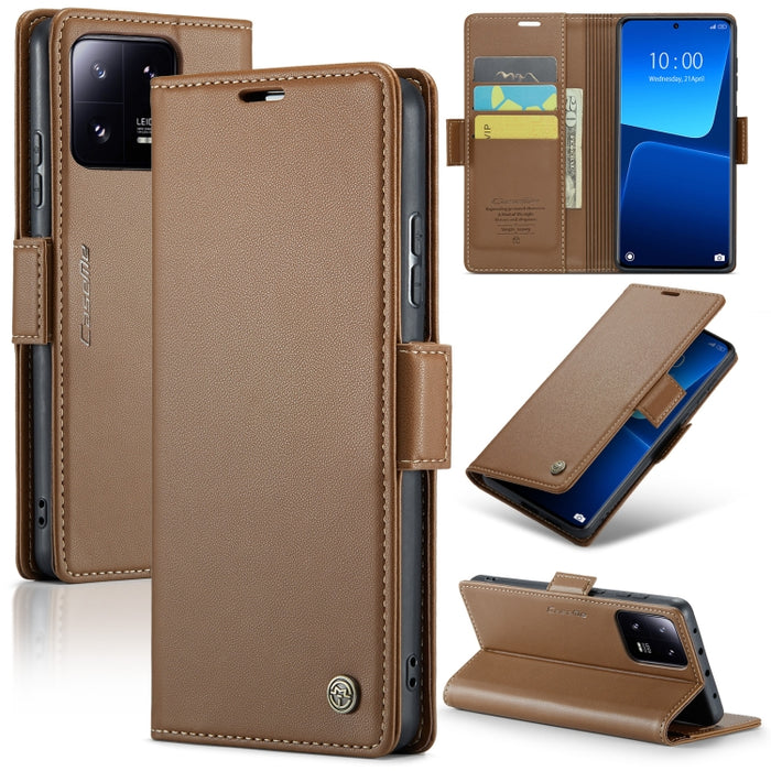 CaseMe 023 Mariposa Hebilla Litchi Textura RFID Funda de cuero antirrobo para teléfono, For Xiaomi Poco X5 Pro 5G, For Xiaomi Poco X5 5G, For Xiaomi Redmi 11A/12C, For Xiaomi 13 Lite, For Xiaomi 13 Pro, For Xiaomi 13                                    ...