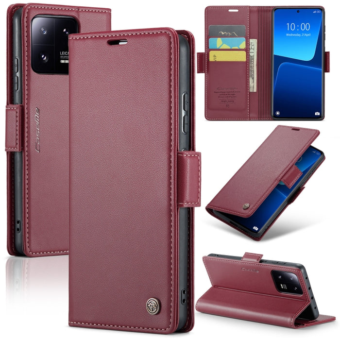 CaseMe 023 Mariposa Hebilla Litchi Textura RFID Funda de cuero antirrobo para teléfono, For Xiaomi Poco X5 Pro 5G, For Xiaomi Poco X5 5G, For Xiaomi Redmi 11A/12C, For Xiaomi 13 Lite, For Xiaomi 13 Pro, For Xiaomi 13                                    ...