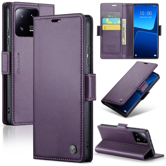 CaseMe 023 Mariposa Hebilla Litchi Textura RFID Funda de cuero antirrobo para teléfono, For Xiaomi Poco X5 Pro 5G, For Xiaomi Poco X5 5G, For Xiaomi Redmi 11A/12C, For Xiaomi 13 Lite, For Xiaomi 13 Pro, For Xiaomi 13                                    ...