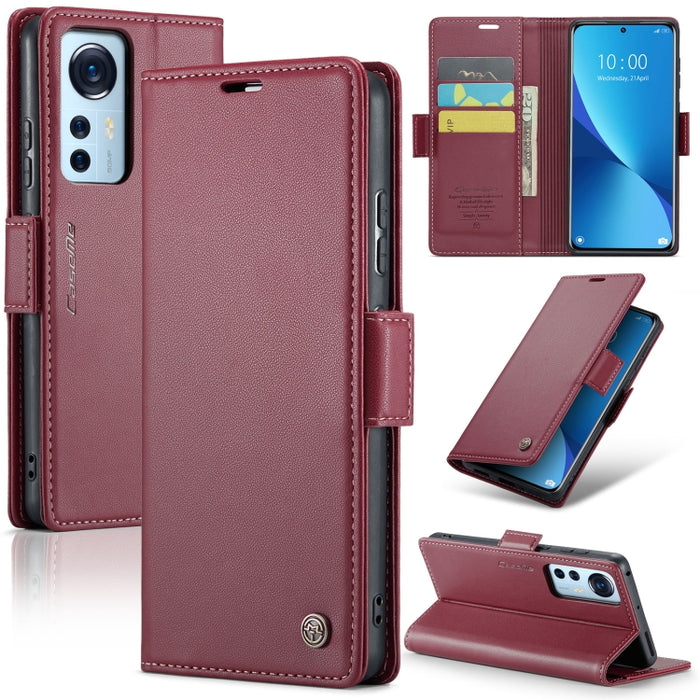 CaseMe 023 Mariposa Hebilla Litchi Textura RFID Funda de cuero antirrobo para teléfono, For Xiaomi Poco X5 Pro 5G, For Xiaomi Poco X5 5G, For Xiaomi Redmi 11A/12C, For Xiaomi 13 Lite, For Xiaomi 13 Pro, For Xiaomi 13                                    ...