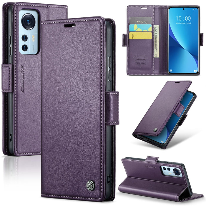 CaseMe 023 Mariposa Hebilla Litchi Textura RFID Funda de cuero antirrobo para teléfono, For Xiaomi Poco X5 Pro 5G, For Xiaomi Poco X5 5G, For Xiaomi Redmi 11A/12C, For Xiaomi 13 Lite, For Xiaomi 13 Pro, For Xiaomi 13                                    ...