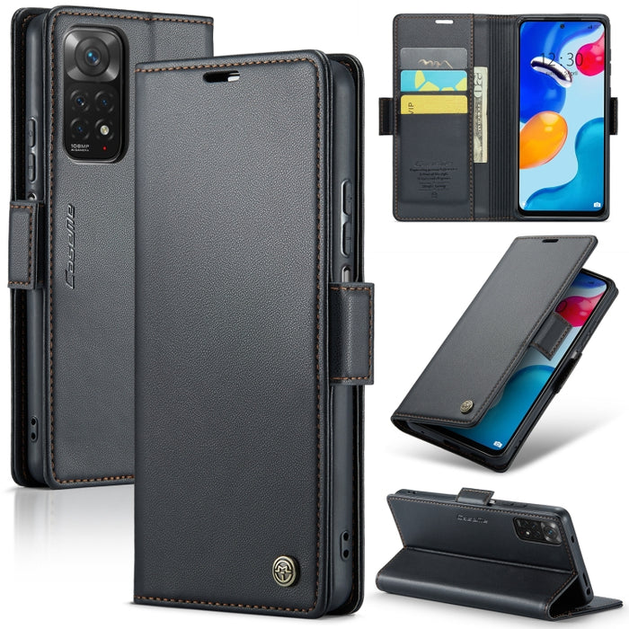 CaseMe 023 Mariposa Hebilla Litchi Textura RFID Funda de cuero antirrobo para teléfono, For Xiaomi Poco X5 Pro 5G, For Xiaomi Poco X5 5G, For Xiaomi Redmi 11A/12C, For Xiaomi 13 Lite, For Xiaomi 13 Pro, For Xiaomi 13                                    ...