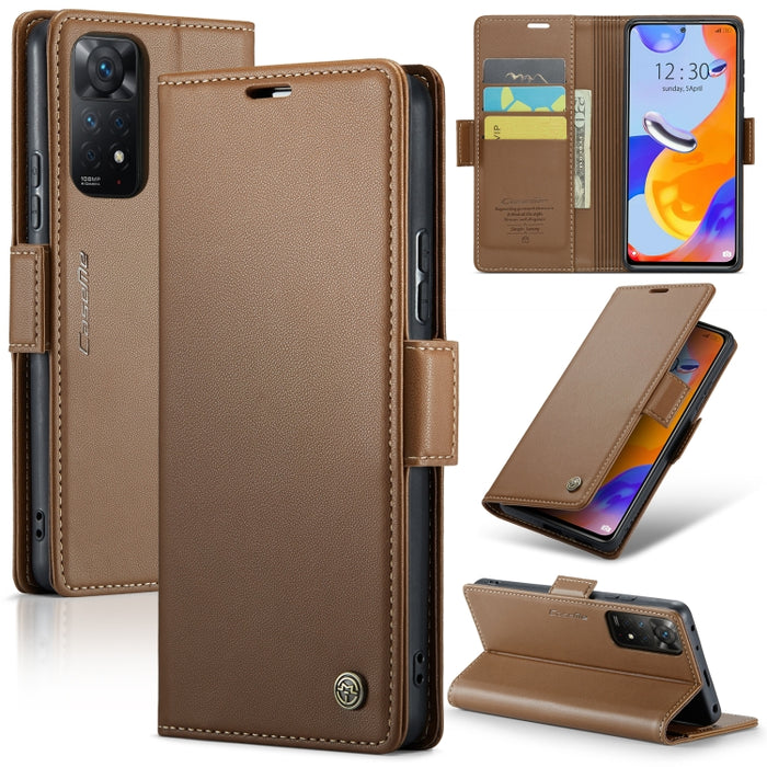 CaseMe 023 Mariposa Hebilla Litchi Textura RFID Funda de cuero antirrobo para teléfono, For Xiaomi Poco X5 Pro 5G, For Xiaomi Poco X5 5G, For Xiaomi Redmi 11A/12C, For Xiaomi 13 Lite, For Xiaomi 13 Pro, For Xiaomi 13                                    ...