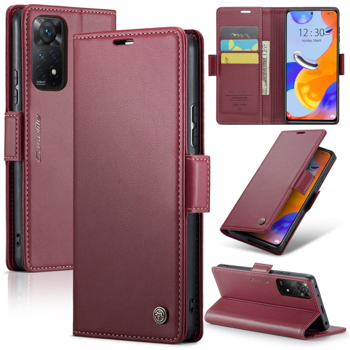 CaseMe 023 Mariposa Hebilla Litchi Textura RFID Funda de cuero antirrobo para teléfono, For Xiaomi Poco X5 Pro 5G, For Xiaomi Poco X5 5G, For Xiaomi Redmi 11A/12C, For Xiaomi 13 Lite, For Xiaomi 13 Pro, For Xiaomi 13                                    ...
