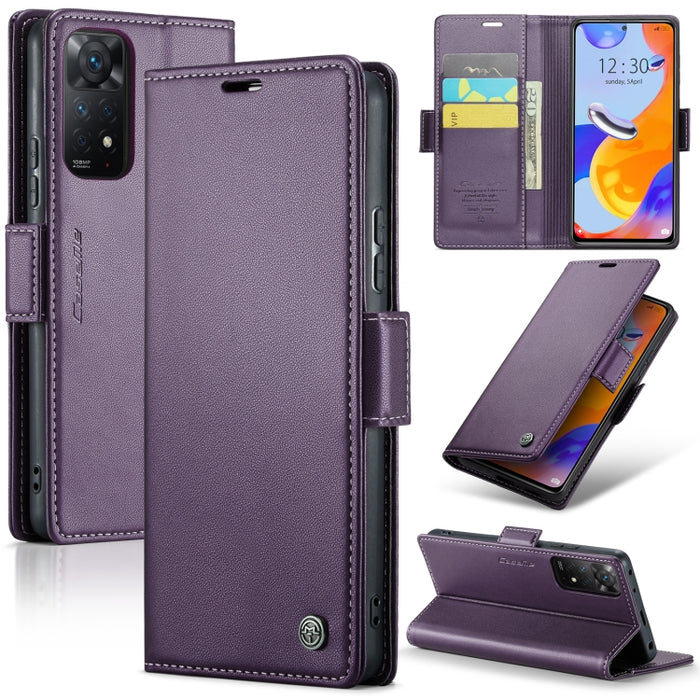 CaseMe 023 Mariposa Hebilla Litchi Textura RFID Funda de cuero antirrobo para teléfono, For Xiaomi Poco X5 Pro 5G, For Xiaomi Poco X5 5G, For Xiaomi Redmi 11A/12C, For Xiaomi 13 Lite, For Xiaomi 13 Pro, For Xiaomi 13                                    ...