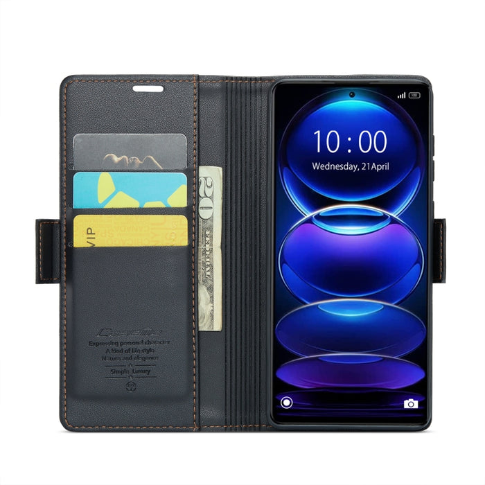 CaseMe 023 Mariposa Hebilla Litchi Textura RFID Funda de cuero antirrobo para teléfono, For Xiaomi Poco X5 Pro 5G, For Xiaomi Poco X5 5G, For Xiaomi Redmi 11A/12C, For Xiaomi 13 Lite, For Xiaomi 13 Pro, For Xiaomi 13                                    ...