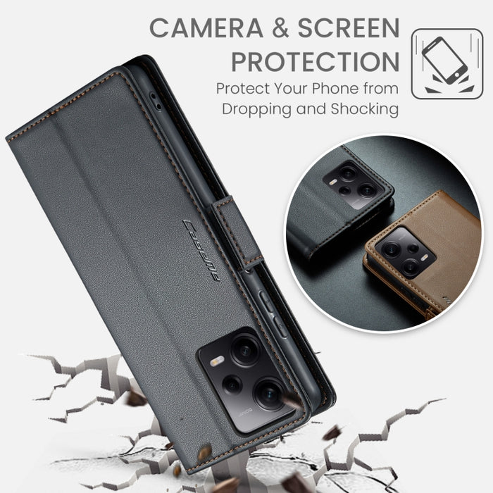 CaseMe 023 Mariposa Hebilla Litchi Textura RFID Funda de cuero antirrobo para teléfono, For Xiaomi Poco X5 Pro 5G, For Xiaomi Poco X5 5G, For Xiaomi Redmi 11A/12C, For Xiaomi 13 Lite, For Xiaomi 13 Pro, For Xiaomi 13                                    ...