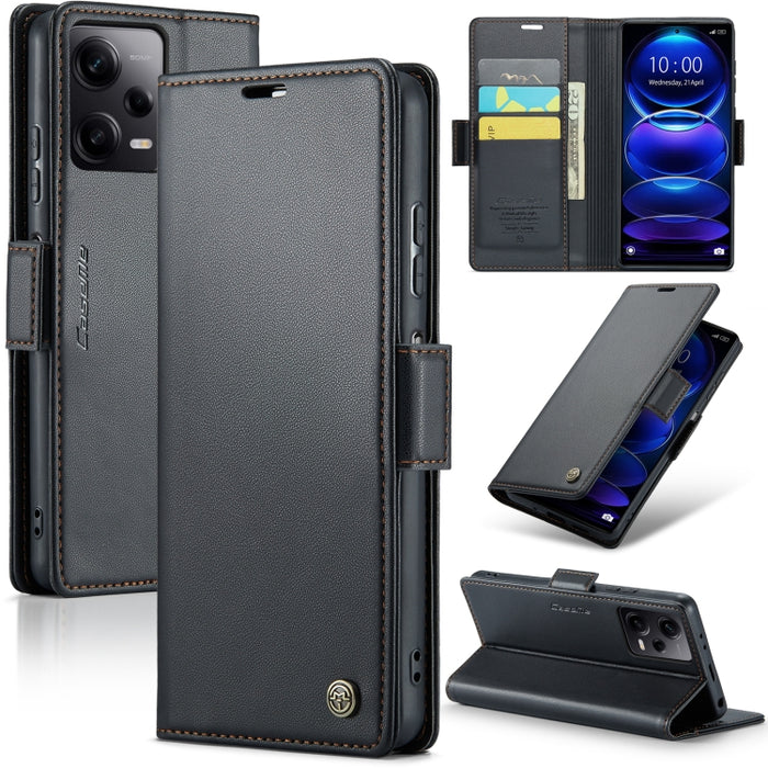 CaseMe 023 Mariposa Hebilla Litchi Textura RFID Funda de cuero antirrobo para teléfono, For Xiaomi Poco X5 Pro 5G, For Xiaomi Poco X5 5G, For Xiaomi Redmi 11A/12C, For Xiaomi 13 Lite, For Xiaomi 13 Pro, For Xiaomi 13                                    ...