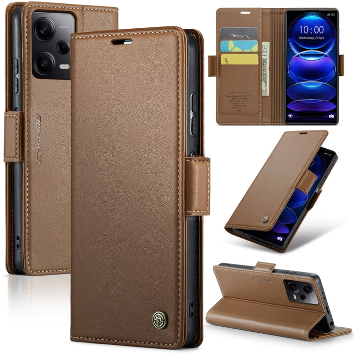 CaseMe 023 Mariposa Hebilla Litchi Textura RFID Funda de cuero antirrobo para teléfono, For Xiaomi Poco X5 Pro 5G, For Xiaomi Poco X5 5G, For Xiaomi Redmi 11A/12C, For Xiaomi 13 Lite, For Xiaomi 13 Pro, For Xiaomi 13                                    ...