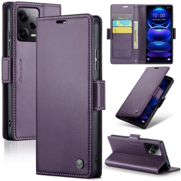 CaseMe 023 Mariposa Hebilla Litchi Textura RFID Funda de cuero antirrobo para teléfono, For Xiaomi Poco X5 Pro 5G, For Xiaomi Poco X5 5G, For Xiaomi Redmi 11A/12C, For Xiaomi 13 Lite, For Xiaomi 13 Pro, For Xiaomi 13                                    ...