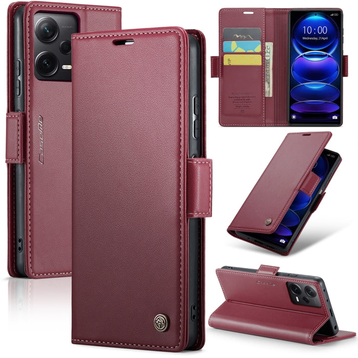 CaseMe 023 Mariposa Hebilla Litchi Textura RFID Funda de cuero antirrobo para teléfono, For Xiaomi Redmi Note 13 Pro 4G, For Xiaomi Redmi Note 13 4G, For Xiaomi Redmi 13C 4G / 13C 5G, For Xiaomi Poco C65 4G, For Xiaomi Poco X6 Pro 5G/Redmi K70E 5G     ...