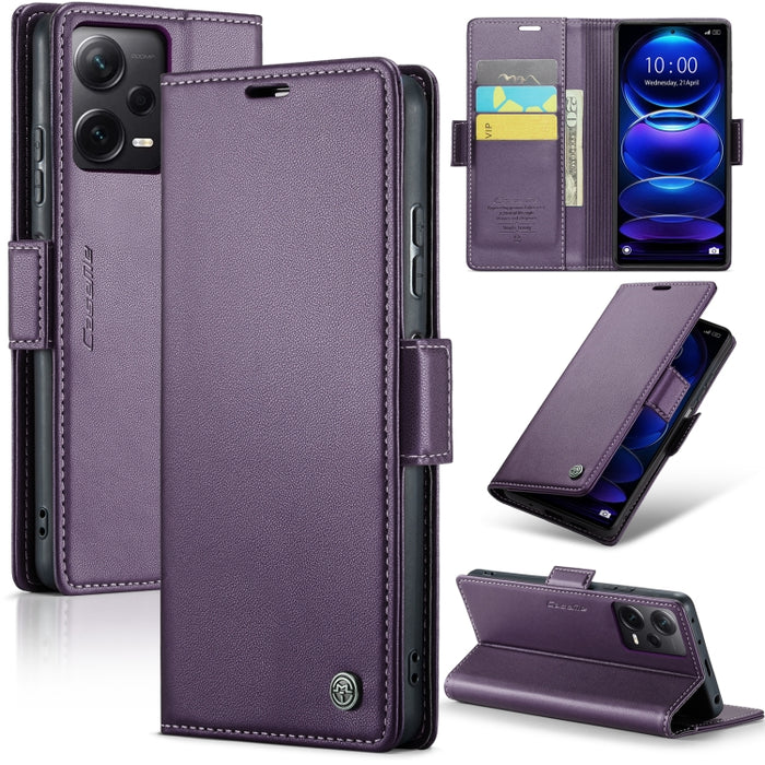 CaseMe 023 Mariposa Hebilla Litchi Textura RFID Funda de cuero antirrobo para teléfono, For Xiaomi Redmi Note 13 Pro 4G, For Xiaomi Redmi Note 13 4G, For Xiaomi Redmi 13C 4G / 13C 5G, For Xiaomi Poco C65 4G, For Xiaomi Poco X6 Pro 5G/Redmi K70E 5G     ...