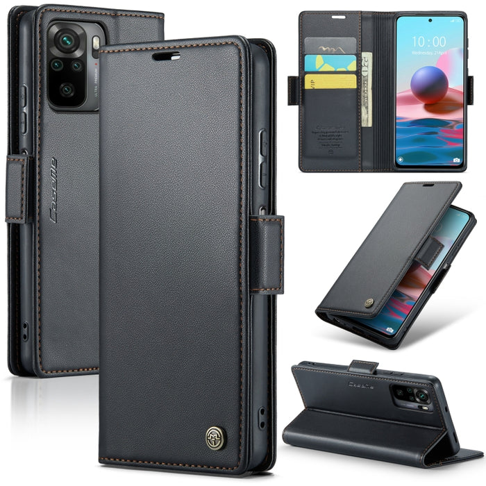 CaseMe 023 Mariposa Hebilla Litchi Textura RFID Funda de cuero antirrobo para teléfono, For Xiaomi Poco X5 Pro 5G, For Xiaomi Poco X5 5G, For Xiaomi Redmi 11A/12C, For Xiaomi 13 Lite, For Xiaomi 13 Pro, For Xiaomi 13                                    ...