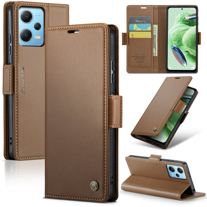 CaseMe 023 Mariposa Hebilla Litchi Textura RFID Funda de cuero antirrobo para teléfono, For Xiaomi Poco X5 Pro 5G, For Xiaomi Poco X5 5G, For Xiaomi Redmi 11A/12C, For Xiaomi 13 Lite, For Xiaomi 13 Pro, For Xiaomi 13                                    ...