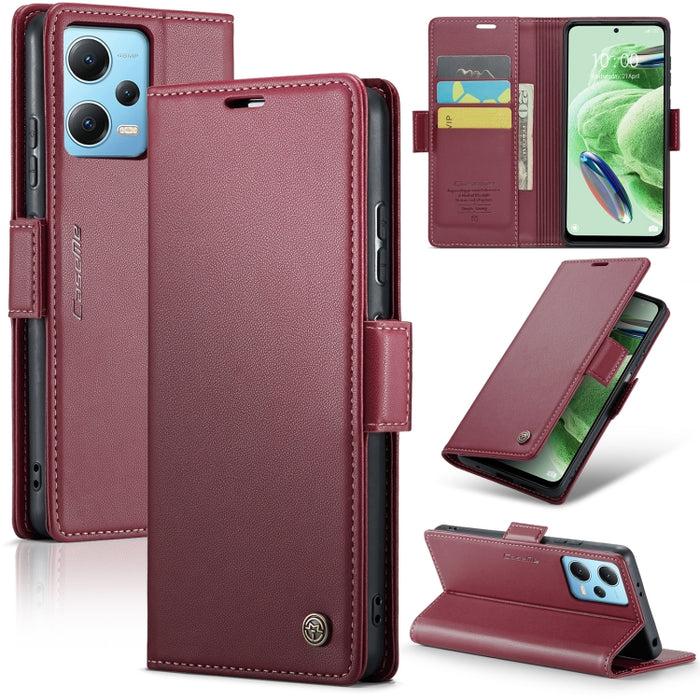 CaseMe 023 Mariposa Hebilla Litchi Textura RFID Funda de cuero antirrobo para teléfono, For Xiaomi Poco X5 Pro 5G, For Xiaomi Poco X5 5G, For Xiaomi Redmi 11A/12C, For Xiaomi 13 Lite, For Xiaomi 13 Pro, For Xiaomi 13                                    ...
