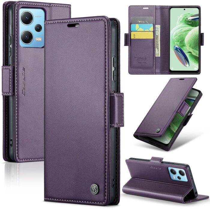 CaseMe 023 Mariposa Hebilla Litchi Textura RFID Funda de cuero antirrobo para teléfono, For Xiaomi Poco X5 Pro 5G, For Xiaomi Poco X5 5G, For Xiaomi Redmi 11A/12C, For Xiaomi 13 Lite, For Xiaomi 13 Pro, For Xiaomi 13                                    ...