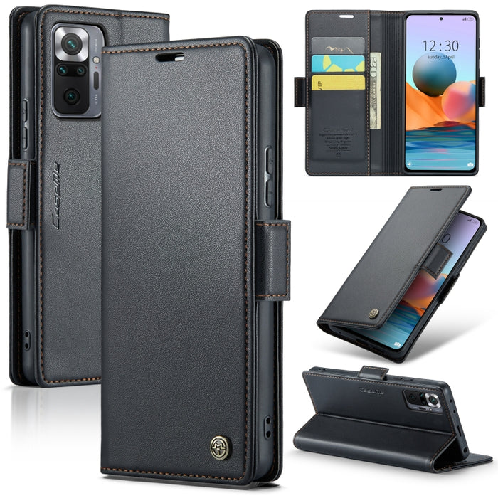 CaseMe 023 Mariposa Hebilla Litchi Textura RFID Funda de cuero antirrobo para teléfono, For Xiaomi Poco X5 Pro 5G, For Xiaomi Poco X5 5G, For Xiaomi Redmi 11A/12C, For Xiaomi 13 Lite, For Xiaomi 13 Pro, For Xiaomi 13                                    ...