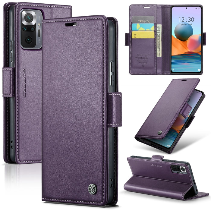 CaseMe 023 Mariposa Hebilla Litchi Textura RFID Funda de cuero antirrobo para teléfono, For Xiaomi Poco X5 Pro 5G, For Xiaomi Poco X5 5G, For Xiaomi Redmi 11A/12C, For Xiaomi 13 Lite, For Xiaomi 13 Pro, For Xiaomi 13                                    ...