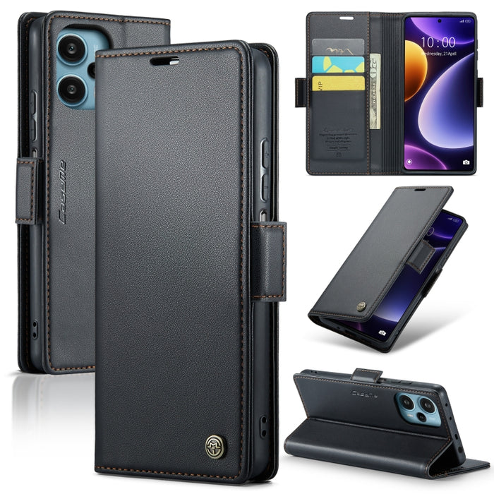CaseMe 023 Mariposa Hebilla Litchi Textura RFID Funda de cuero antirrobo para teléfono, For Xiaomi Redmi Note 13 Pro 4G, For Xiaomi Redmi Note 13 4G, For Xiaomi Redmi 13C 4G / 13C 5G, For Xiaomi Poco C65 4G, For Xiaomi Poco X6 Pro 5G/Redmi K70E 5G     ...
