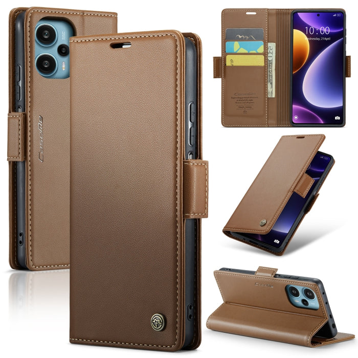 CaseMe 023 Mariposa Hebilla Litchi Textura RFID Funda de cuero antirrobo para teléfono, For Xiaomi Redmi Note 13 Pro 4G, For Xiaomi Redmi Note 13 4G, For Xiaomi Redmi 13C 4G / 13C 5G, For Xiaomi Poco C65 4G, For Xiaomi Poco X6 Pro 5G/Redmi K70E 5G     ...