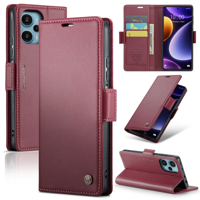 CaseMe 023 Mariposa Hebilla Litchi Textura RFID Funda de cuero antirrobo para teléfono, For Xiaomi Redmi Note 13 Pro 4G, For Xiaomi Redmi Note 13 4G, For Xiaomi Redmi 13C 4G / 13C 5G, For Xiaomi Poco C65 4G, For Xiaomi Poco X6 Pro 5G/Redmi K70E 5G     ...