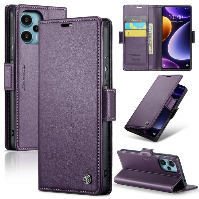 CaseMe 023 Mariposa Hebilla Litchi Textura RFID Funda de cuero antirrobo para teléfono, For Xiaomi Redmi Note 13 Pro 4G, For Xiaomi Redmi Note 13 4G, For Xiaomi Redmi 13C 4G / 13C 5G, For Xiaomi Poco C65 4G, For Xiaomi Poco X6 Pro 5G/Redmi K70E 5G     ...