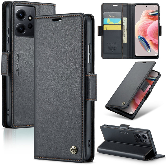 CaseMe 023 Mariposa Hebilla Litchi Textura RFID Funda de cuero antirrobo para teléfono, For Xiaomi Redmi Note 13 Pro 4G, For Xiaomi Redmi Note 13 4G, For Xiaomi Redmi 13C 4G / 13C 5G, For Xiaomi Poco C65 4G, For Xiaomi Poco X6 Pro 5G/Redmi K70E 5G     ...