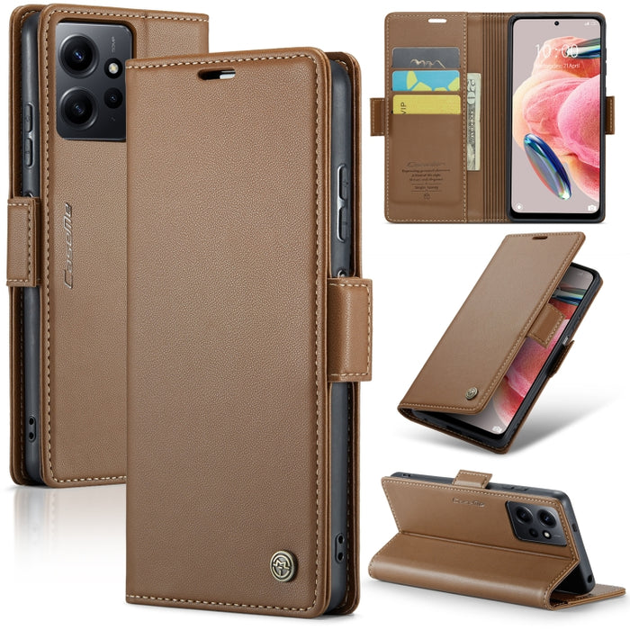 CaseMe 023 Mariposa Hebilla Litchi Textura RFID Funda de cuero antirrobo para teléfono, For Xiaomi Redmi Note 13 Pro 4G, For Xiaomi Redmi Note 13 4G, For Xiaomi Redmi 13C 4G / 13C 5G, For Xiaomi Poco C65 4G, For Xiaomi Poco X6 Pro 5G/Redmi K70E 5G     ...