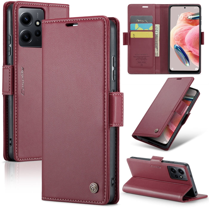 CaseMe 023 Mariposa Hebilla Litchi Textura RFID Funda de cuero antirrobo para teléfono, For Xiaomi Redmi Note 13 Pro 4G, For Xiaomi Redmi Note 13 4G, For Xiaomi Redmi 13C 4G / 13C 5G, For Xiaomi Poco C65 4G, For Xiaomi Poco X6 Pro 5G/Redmi K70E 5G     ...