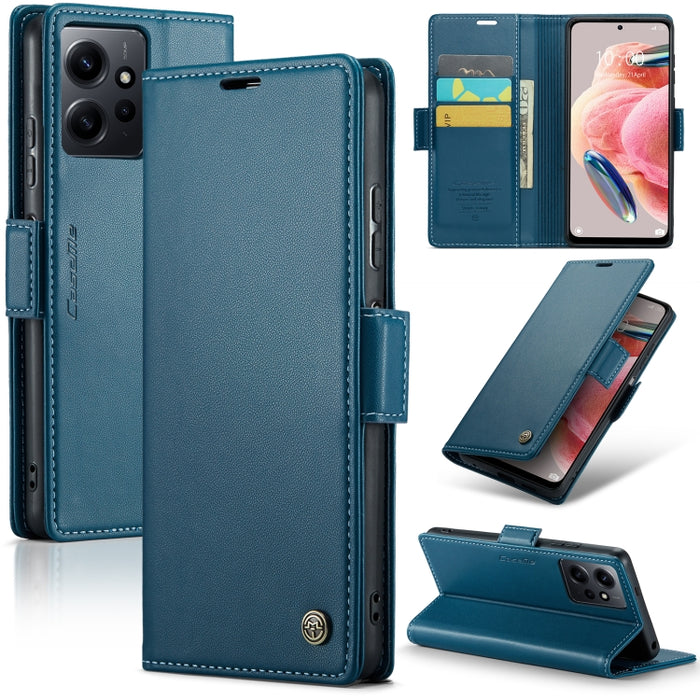 CaseMe 023 Mariposa Hebilla Litchi Textura RFID Funda de cuero antirrobo para teléfono, For Xiaomi Redmi Note 13 Pro 4G, For Xiaomi Redmi Note 13 4G, For Xiaomi Redmi 13C 4G / 13C 5G, For Xiaomi Poco C65 4G, For Xiaomi Poco X6 Pro 5G/Redmi K70E 5G     ...