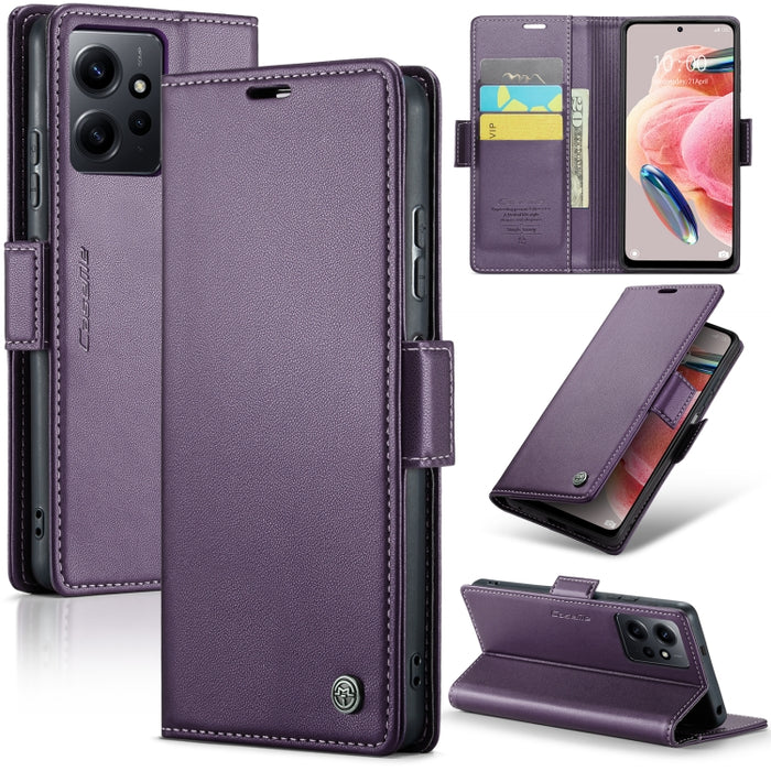 CaseMe 023 Mariposa Hebilla Litchi Textura RFID Funda de cuero antirrobo para teléfono, For Xiaomi Redmi Note 13 Pro 4G, For Xiaomi Redmi Note 13 4G, For Xiaomi Redmi 13C 4G / 13C 5G, For Xiaomi Poco C65 4G, For Xiaomi Poco X6 Pro 5G/Redmi K70E 5G     ...