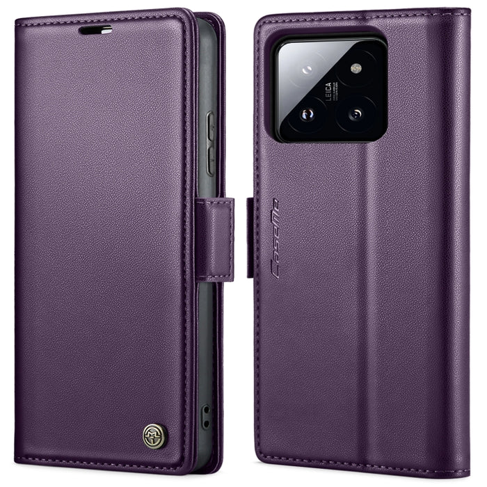 CaseMe 023 Mariposa Hebilla Litchi Textura RFID Funda de cuero antirrobo para teléfono, For Xiaomi Redmi Note 13 Pro 4G, For Xiaomi Redmi Note 13 4G, For Xiaomi Redmi 13C 4G / 13C 5G, For Xiaomi Poco C65 4G, For Xiaomi Poco X6 Pro 5G/Redmi K70E 5G     ...