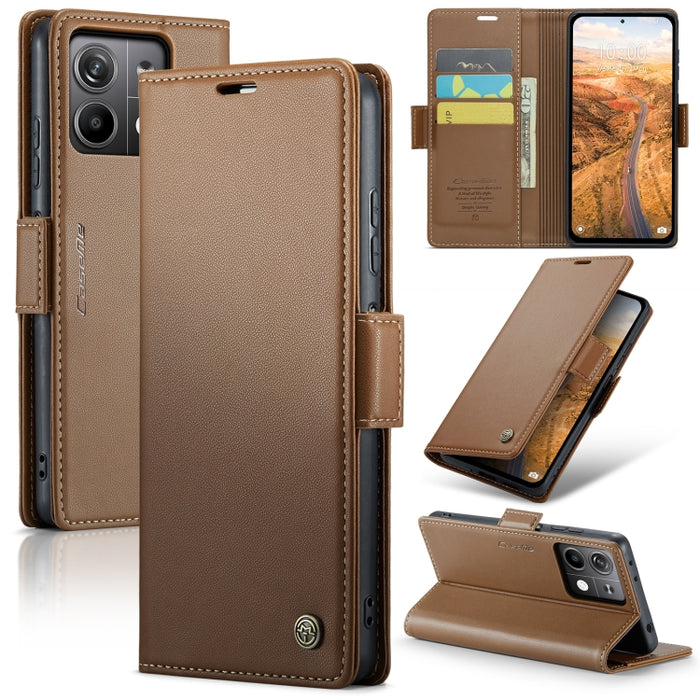 CaseMe 023 Mariposa Hebilla Litchi Textura RFID Funda de cuero antirrobo para teléfono, For Xiaomi Redmi Note 13 Pro 4G, For Xiaomi Redmi Note 13 4G, For Xiaomi Redmi 13C 4G / 13C 5G, For Xiaomi Poco C65 4G, For Xiaomi Poco X6 Pro 5G/Redmi K70E 5G     ...