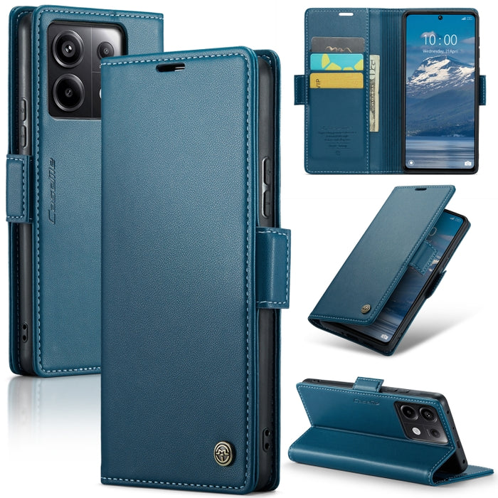 CaseMe 023 Mariposa Hebilla Litchi Textura RFID Funda de cuero antirrobo para teléfono, For Xiaomi Redmi Note 13 Pro 4G, For Xiaomi Redmi Note 13 4G, For Xiaomi Redmi 13C 4G / 13C 5G, For Xiaomi Poco C65 4G, For Xiaomi Poco X6 Pro 5G/Redmi K70E 5G     ...