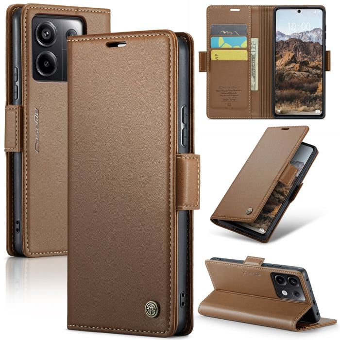 CaseMe 023 Mariposa Hebilla Litchi Textura RFID Funda de cuero antirrobo para teléfono, For Xiaomi Redmi Note 13 Pro 4G, For Xiaomi Redmi Note 13 4G, For Xiaomi Redmi 13C 4G / 13C 5G, For Xiaomi Poco C65 4G, For Xiaomi Poco X6 Pro 5G/Redmi K70E 5G     ...