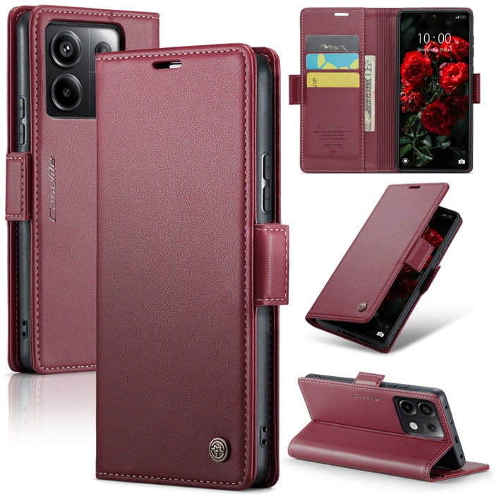 CaseMe 023 Mariposa Hebilla Litchi Textura RFID Funda de cuero antirrobo para teléfono, For Xiaomi Redmi Note 13 Pro 4G, For Xiaomi Redmi Note 13 4G, For Xiaomi Redmi 13C 4G / 13C 5G, For Xiaomi Poco C65 4G, For Xiaomi Poco X6 Pro 5G/Redmi K70E 5G     ...
