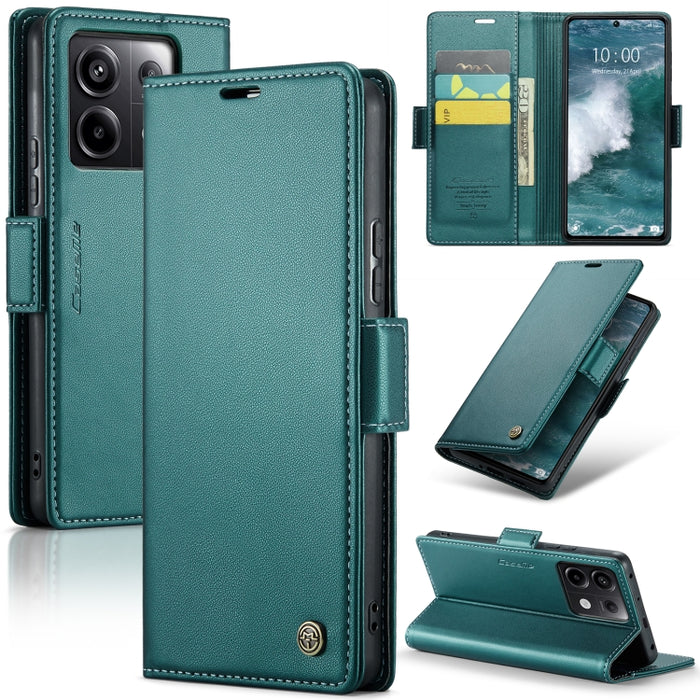 CaseMe 023 Mariposa Hebilla Litchi Textura RFID Funda de cuero antirrobo para teléfono, For Xiaomi Redmi Note 13 Pro 4G, For Xiaomi Redmi Note 13 4G, For Xiaomi Redmi 13C 4G / 13C 5G, For Xiaomi Poco C65 4G, For Xiaomi Poco X6 Pro 5G/Redmi K70E 5G     ...