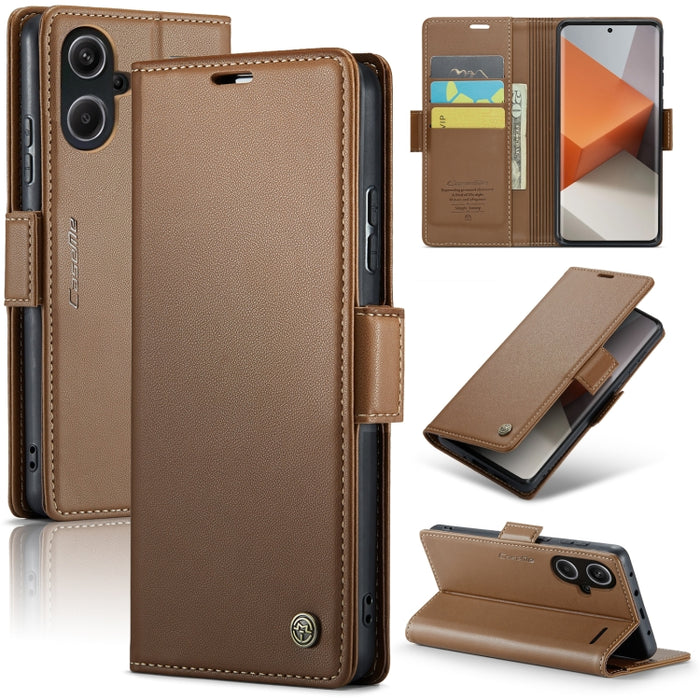 CaseMe 023 Mariposa Hebilla Litchi Textura RFID Funda de cuero antirrobo para teléfono, For Xiaomi Redmi Note 13 Pro 4G, For Xiaomi Redmi Note 13 4G, For Xiaomi Redmi 13C 4G / 13C 5G, For Xiaomi Poco C65 4G, For Xiaomi Poco X6 Pro 5G/Redmi K70E 5G     ...