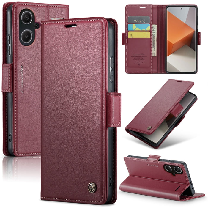 CaseMe 023 Mariposa Hebilla Litchi Textura RFID Funda de cuero antirrobo para teléfono, For Xiaomi Redmi Note 13 Pro 4G, For Xiaomi Redmi Note 13 4G, For Xiaomi Redmi 13C 4G / 13C 5G, For Xiaomi Poco C65 4G, For Xiaomi Poco X6 Pro 5G/Redmi K70E 5G     ...