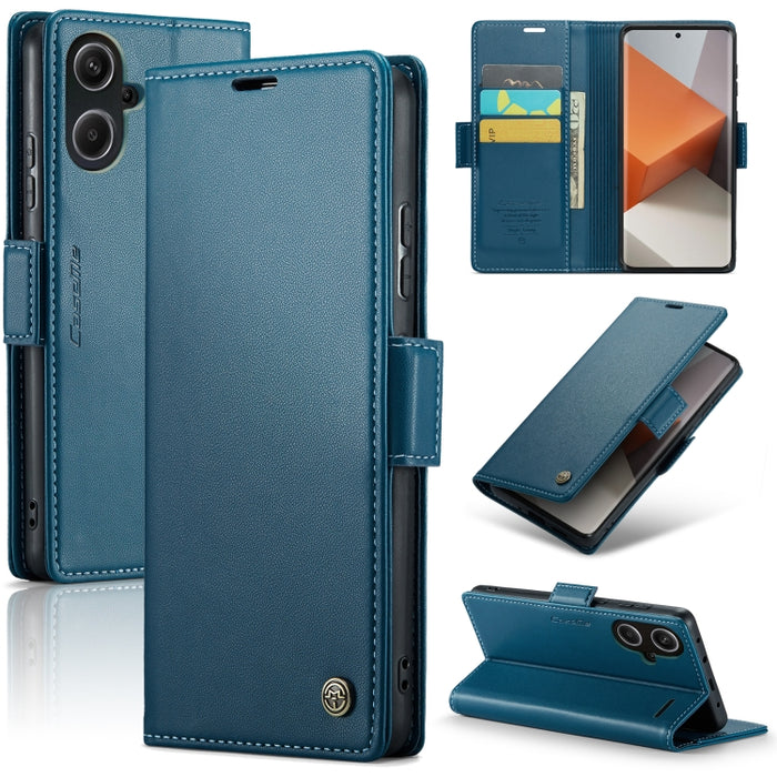 CaseMe 023 Mariposa Hebilla Litchi Textura RFID Funda de cuero antirrobo para teléfono, For Xiaomi Redmi Note 13 Pro 4G, For Xiaomi Redmi Note 13 4G, For Xiaomi Redmi 13C 4G / 13C 5G, For Xiaomi Poco C65 4G, For Xiaomi Poco X6 Pro 5G/Redmi K70E 5G     ...