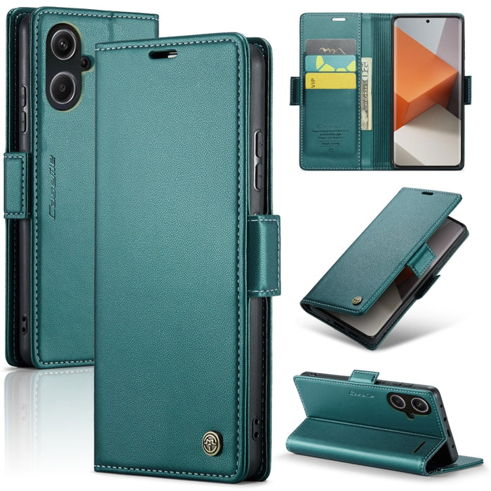 CaseMe 023 Mariposa Hebilla Litchi Textura RFID Funda de cuero antirrobo para teléfono, For Xiaomi Redmi Note 13 Pro 4G, For Xiaomi Redmi Note 13 4G, For Xiaomi Redmi 13C 4G / 13C 5G, For Xiaomi Poco C65 4G, For Xiaomi Poco X6 Pro 5G/Redmi K70E 5G     ...