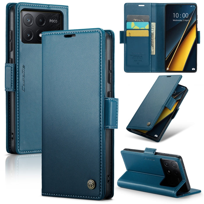 CaseMe 023 Mariposa Hebilla Litchi Textura RFID Funda de cuero antirrobo para teléfono, For Xiaomi Redmi Note 13 Pro 4G, For Xiaomi Redmi Note 13 4G, For Xiaomi Redmi 13C 4G / 13C 5G, For Xiaomi Poco C65 4G, For Xiaomi Poco X6 Pro 5G/Redmi K70E 5G     ...