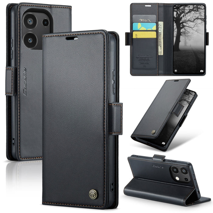 CaseMe 023 Mariposa Hebilla Litchi Textura RFID Funda de cuero antirrobo para teléfono, For Xiaomi Redmi Note 13 Pro 4G, For Xiaomi Redmi Note 13 4G, For Xiaomi Redmi 13C 4G / 13C 5G, For Xiaomi Poco C65 4G, For Xiaomi Poco X6 Pro 5G/Redmi K70E 5G     ...