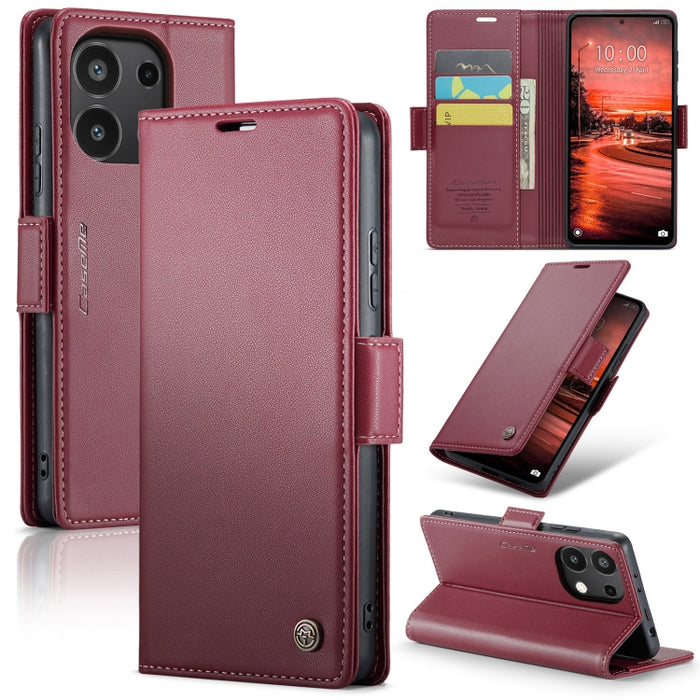 CaseMe 023 Mariposa Hebilla Litchi Textura RFID Funda de cuero antirrobo para teléfono, For Xiaomi Redmi Note 13 Pro 4G, For Xiaomi Redmi Note 13 4G, For Xiaomi Redmi 13C 4G / 13C 5G, For Xiaomi Poco C65 4G, For Xiaomi Poco X6 Pro 5G/Redmi K70E 5G     ...