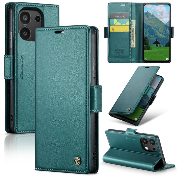 CaseMe 023 Mariposa Hebilla Litchi Textura RFID Funda de cuero antirrobo para teléfono, For Xiaomi Redmi Note 13 Pro 4G, For Xiaomi Redmi Note 13 4G, For Xiaomi Redmi 13C 4G / 13C 5G, For Xiaomi Poco C65 4G, For Xiaomi Poco X6 Pro 5G/Redmi K70E 5G     ...