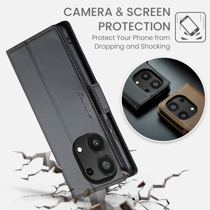 CaseMe 023 Mariposa Hebilla Litchi Textura RFID Funda de cuero antirrobo para teléfono, For Xiaomi Redmi Note 13 Pro 4G, For Xiaomi Redmi Note 13 4G, For Xiaomi Redmi 13C 4G / 13C 5G, For Xiaomi Poco C65 4G, For Xiaomi Poco X6 Pro 5G/Redmi K70E 5G     ...