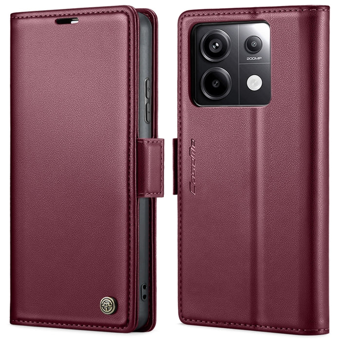 CaseMe 023 Mariposa Hebilla Litchi Textura RFID Funda de cuero antirrobo para teléfono, For Xiaomi Redmi Note 13 Pro 4G, For Xiaomi Redmi Note 13 4G, For Xiaomi Redmi 13C 4G / 13C 5G, For Xiaomi Poco C65 4G, For Xiaomi Poco X6 Pro 5G/Redmi K70E 5G     ...