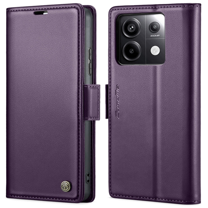 CaseMe 023 Mariposa Hebilla Litchi Textura RFID Funda de cuero antirrobo para teléfono, For Xiaomi Redmi Note 13 Pro 4G, For Xiaomi Redmi Note 13 4G, For Xiaomi Redmi 13C 4G / 13C 5G, For Xiaomi Poco C65 4G, For Xiaomi Poco X6 Pro 5G/Redmi K70E 5G     ...