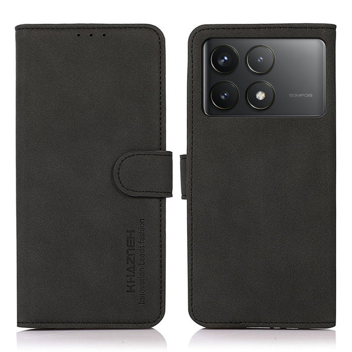 KHAZNEH Estuche para teléfono de cuero con textura mate, For Xiaomi Poco F6 / Redmi Turbo 3, For Xiaomi Poco F6 Pro, For Xiaomi Redmi K70 5G / K70 Pro 5G, For Xiaomi Redmi A3, For Xiaomi Redmi Note 13 4G, For Xiaomi Redmi K70E / POCO X6 Pro            ...