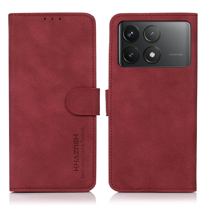 KHAZNEH Estuche para teléfono de cuero con textura mate, For Xiaomi Poco F6 / Redmi Turbo 3, For Xiaomi Poco F6 Pro, For Xiaomi Redmi K70 5G / K70 Pro 5G, For Xiaomi Redmi A3, For Xiaomi Redmi Note 13 4G, For Xiaomi Redmi K70E / POCO X6 Pro            ...